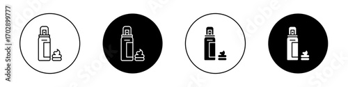 Hair mousse icons vector graphics collection on white background