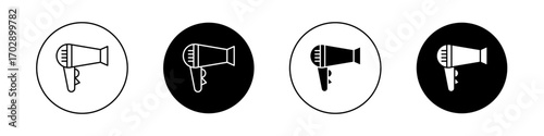 Hair dryer icons vector graphics collection on white background