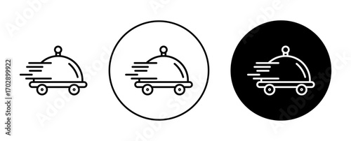 Food delivery icons vector graphics collection on white background