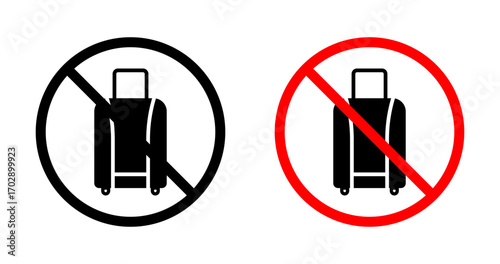 Forbidden luggage signs vector graphics collection on white background