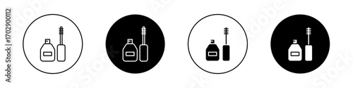 Eyeliner bottle icons vector graphics collection on white background