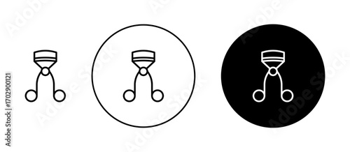 Eyelash curler icons vector graphics collection on white background