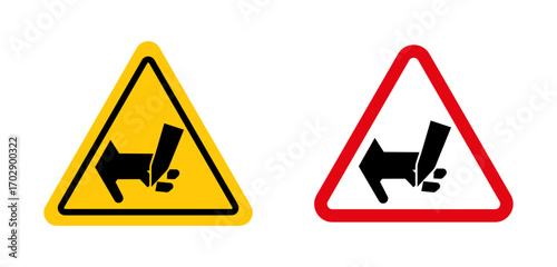 Cutting hand straight blade signs vector graphics collection on white background