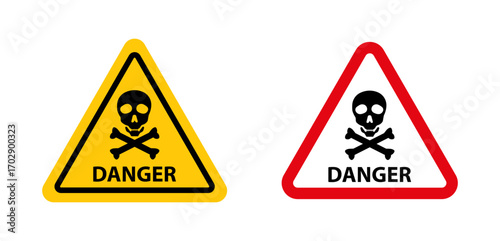 Danger signs vector graphics collection on white background