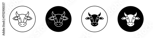 Cow icons vector graphics collection on white background