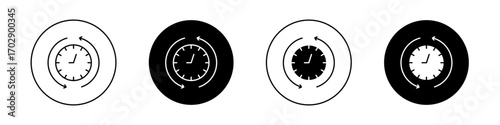 Course of time icons vector graphics collection on white background