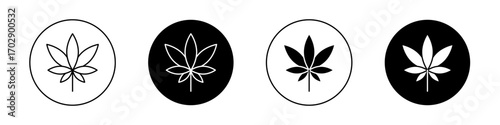 Cannabis leaf icons vector graphics collection on white background