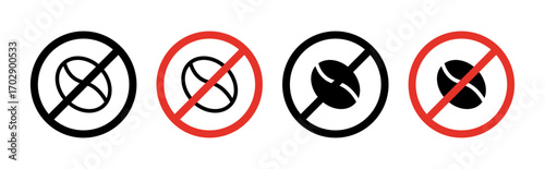 Caffeine free icons vector graphics collection on white background