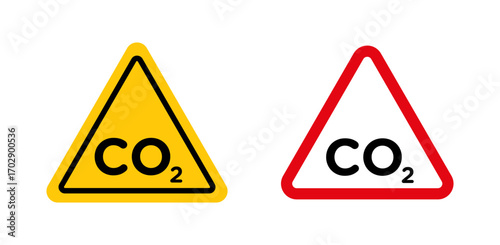 CO2 warning signs vector graphics collection on white background