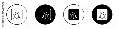 Bug icons vector graphics collection on white background