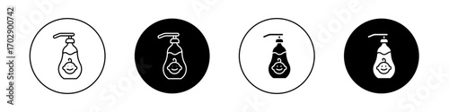 Baby shampoo icons vector graphics collection on white background