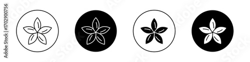 Araliya flower icons vector graphics collection on white background