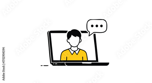 Connect instantly with a friendly face on your laptop screen, sharing ideas and messages.