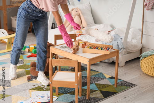 Tired mother with pp-duster...