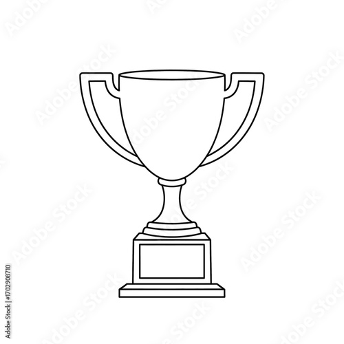 Trophy Outline Simple Line Art Award Ceremony Achievement Success high quality professional