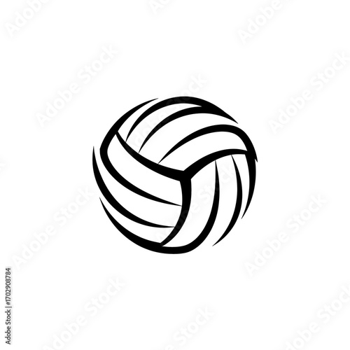 Volleyball Simple Line Art Black and White Sport Competition high quality professional