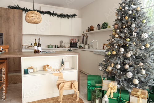 Modern kitchen interior dec...