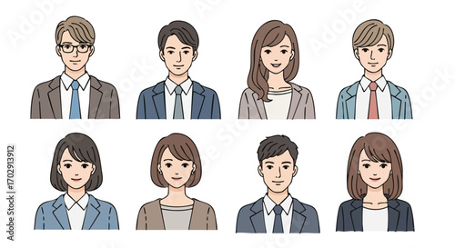 Diverse professional team portraits showcasing modern business attire and friendly expressions for corporate use