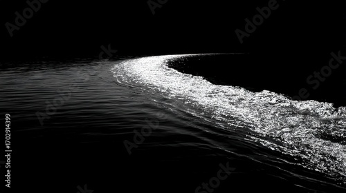 Waves gradually flattening toward one edge disappearing into smooth surface, calm and abstract visual suitable for modern art, backgrounds, and meditative design.