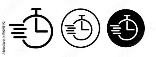 Stopwatch Icons in Different Styles Isolated on White Background