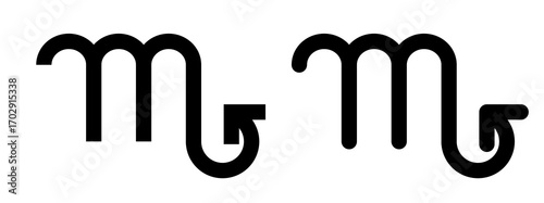 Scorpio Zodiac Sign Symbols Isolated on White Background