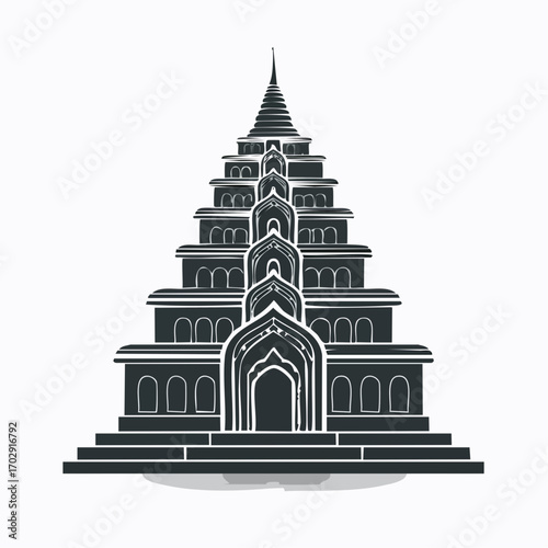 Temple Silhouette Detailed Architecture Religious Building Asia Culture high quality professional