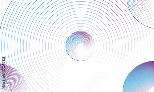 Multiple circle shape thin line blending geometric object suit for technology, business, cover, packaging | Modern abstract vector illustration with cyan, eminence color