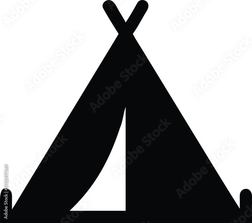 summer camping in nature with tents and trees under sunny sky