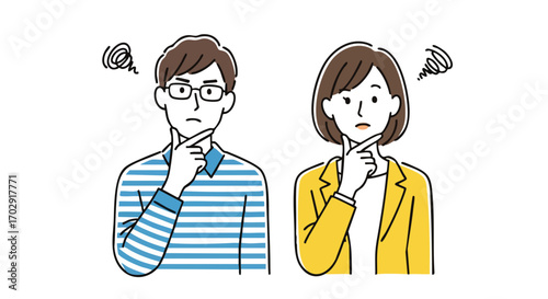 Thoughtful man and woman pondering a problem, seeking solutions and clarity together