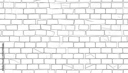 A graphic representation of a damaged brick wall