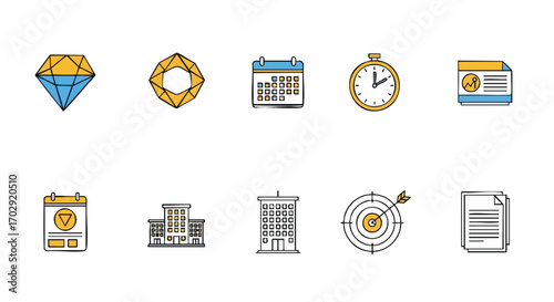 Modern business icons for strategy, finance, and planning to boost your projects
