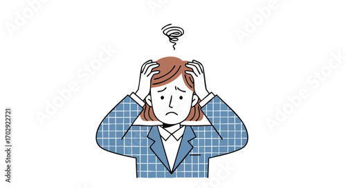 Stressed professional woman struggling with problems, feeling overwhelmed and anxious about challenges