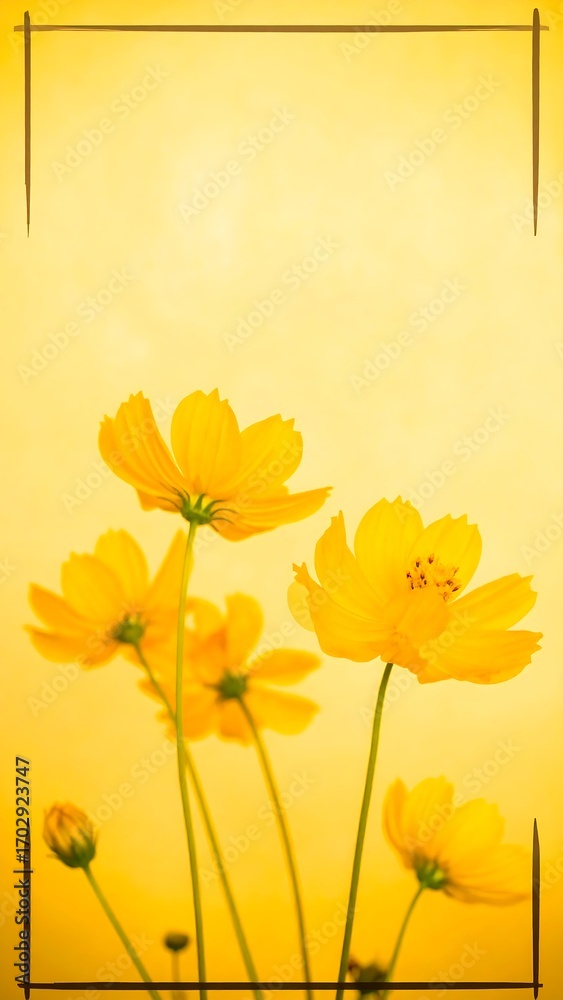 custom made wallpaper toronto digitalYellow cosmos flowers against a warm, sunny backdrop