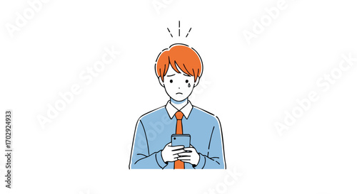 Worried businessman holding smartphone, receiving bad news with tearful eyes