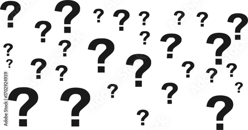 random black question mark for background, vector illustration silhouette isolated on white background 