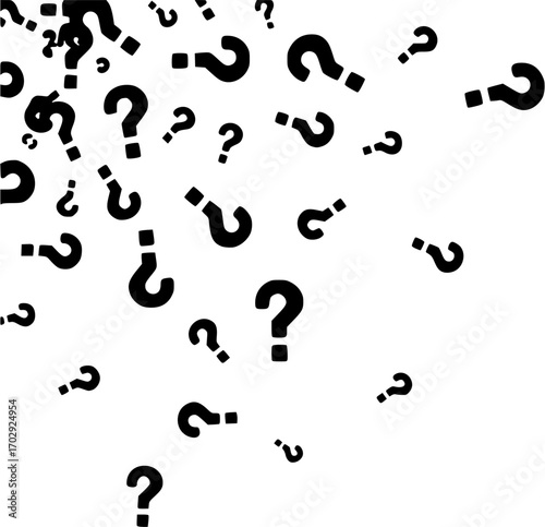 random black question mark for background, vector illustration silhouette isolated on white background 
