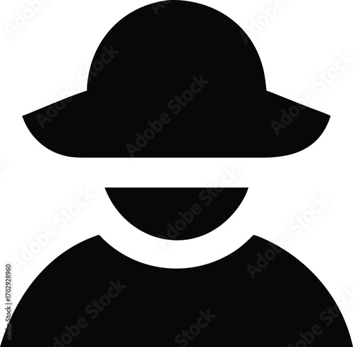 a woman wearing sun hat in vibrant colors vector design