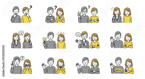 Diverse couple sharing ideas, seeking solutions, approving plans, and working together creatively