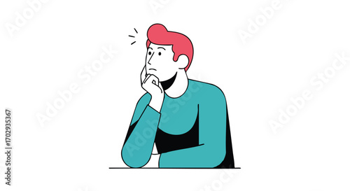 Thoughtful man contemplates ideas, pondering solutions, a moment of reflection and inspiration