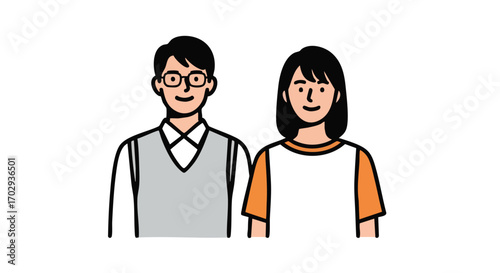 Diverse young couple smiling confidently, representing partnership and modern connection
