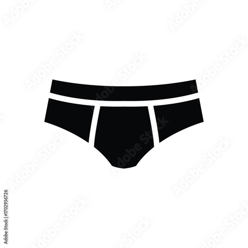 Black Men's Briefs Icon Basic Underwear Silhouette for Fashion Apparel Designs