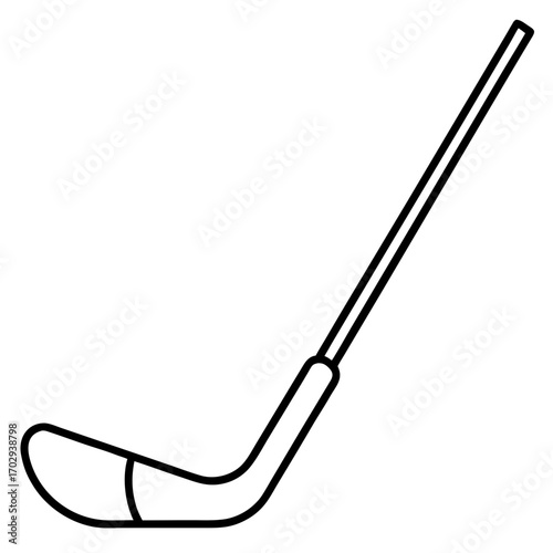 Simple black outline of a golf club on a white background silhouette