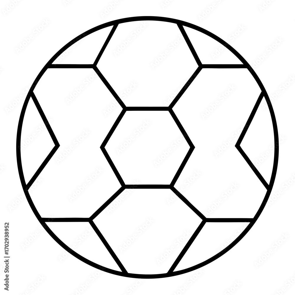 Fototapeta premium Classic soccer ball geometric pattern simple outline silhouette