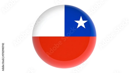 Circular Chilean flag. 3D render on white background Free Download Circular Chilean flag. 3D render on white background - GFXLoad
