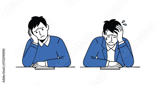 Stressed businessman feeling overwhelmed by work problems and financial losses in challenging economic climate