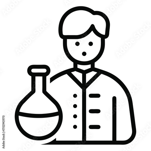 Scientist with Laboratory Flask
