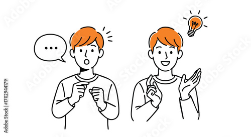 Brainstorming session brings brilliant ideas to young man in need of inspiration, eureka moment