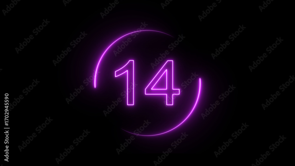 A dynamic circular animation, and glowing neon number 14 animation . on a black background. and creating a stunning video.4k video
A dynamic circular animation, and glowing neon number 14 animation . on a black background. and creating a stunning video.4k video