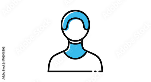 Modern minimalist profile icon representing a person or user, perfect for digital platforms