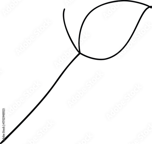 a minimal single rose sketch in vector design format